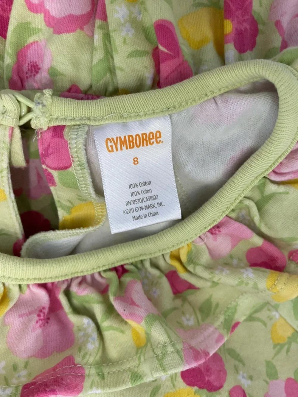 Gymboree Girl 8 Ruffle Tiered Floral Dress - Pink & Yellow for Kids